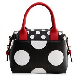 Fashionable PU Leather and Polka Dot Design Tote Bag For Women