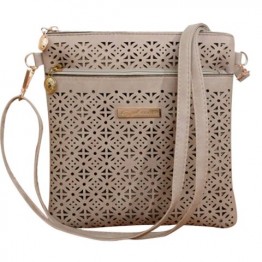 Stylish Hollow Out and PU Leather Design Crossbody Bag For Women
