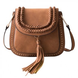 Trendy Tassels and Weaving Design Crossbody Bag For Women