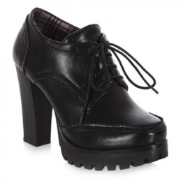 Stylish Platform and Lace-Up Design Women's Ankle Boots