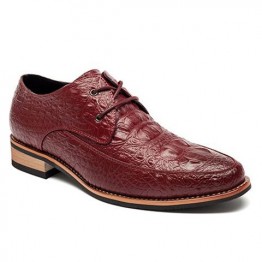 Fashion Crocodile Print and Lace-Up Design Men's Formal Shoes