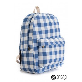 Plaid Pattern Backpack